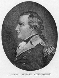 Original title:    Description English: Engraved portrait of Richard Montgomery, the Continental Army general killed at the 1775 Battle of Quebec. Date Published 1909 Source Canada, the empire of the North by Agnes Christina Laut, p. 301: http://books.google.com/books?id=ooQpAAAAYAAJ&dq=laut%20canada%20empire&pg=PA301#v=onepage&q=montgomery&f=false Author Engraving based on a painting by Alonzo Chappel

